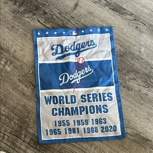 Los Angeles Dodgers World Series Champions Banner - Blue & White
